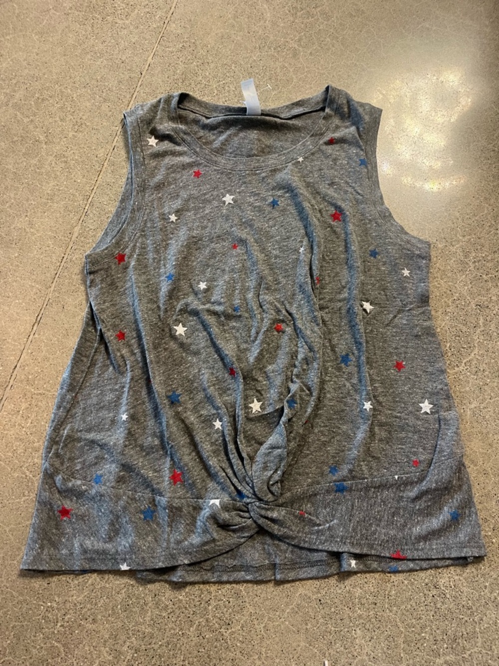 Alternative Gray Star Twist-Front Tank Top
